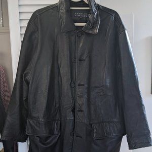 Men’s Barney's Real Leather Jacket Black Med